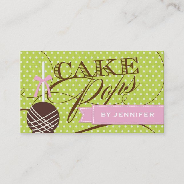 Whimsical Cake Pop Business Card (Front)