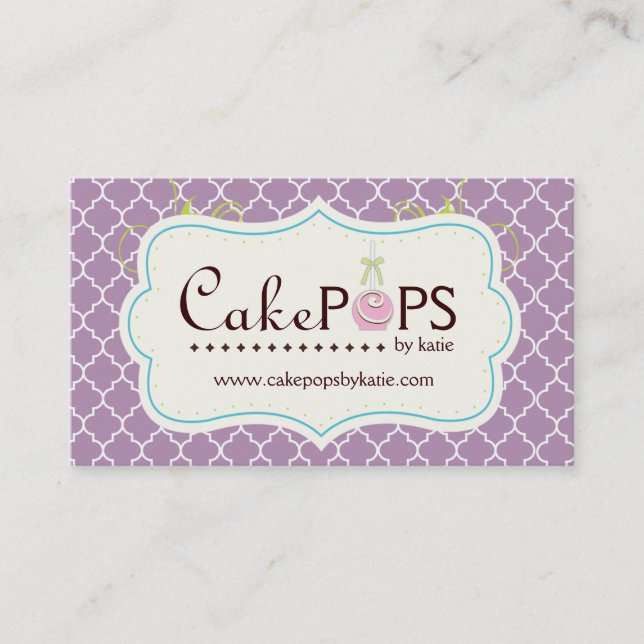 Whimsical Cake Pop Business Card (Front)