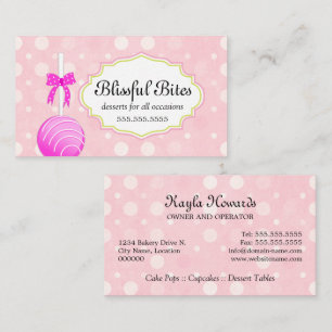 Whimsical Cake Pops Bakery Business Card
