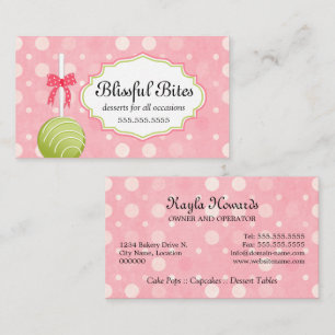 Whimsical Cake Pops Baking Business Card