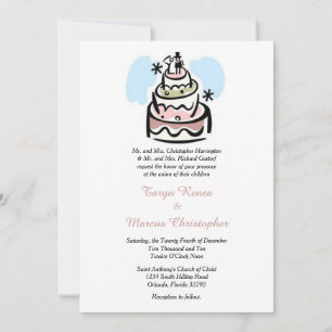 Whimsical Cake Vertical 5x7 Wedding Invitation