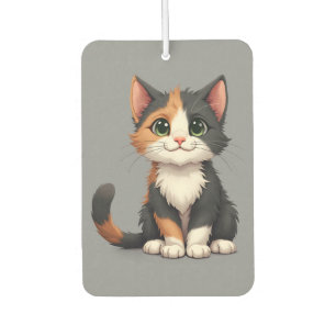 Whimsical Calico Kitten with Cattitude Car Air Freshener