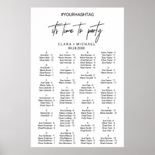 Whimsical Calligraphy Alphabetical Seating Chart