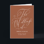 Whimsical Calligraphy Boho Terracotta Wedding Programme<br><div class="desc">Keep your guests informed and your ceremony stylish with these wedding program booklet featuring whimsical calligraphy and a clean, timeless design. Perfect for any wedding theme or season, these elegant wedding programs guide guests through your ceremony. Customise the wording and choose from a variety of colours to match your wedding...</div>