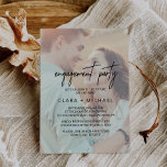 Whimsical Calligraphy Faded Photo Engagement Party Invitation<br><div class="desc">This whimsical calligraphy faded photo engagement party invitation card is perfect for a modern event. The design features elegant yet rustic typography with two of your photos,  one on the front and one on the back.</div>