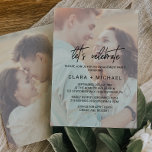 Whimsical Calligraphy Faded Photo Let's Celebrate Invitation<br><div class="desc">This whimsical calligraphy faded photo let's celebrate invitation card is perfect for a modern event. The design features elegant yet rustic typography with two of your photos,  one on the front and one on the back.</div>