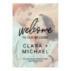 Whimsical Calligraphy Faded Photo Welcome Wedding
