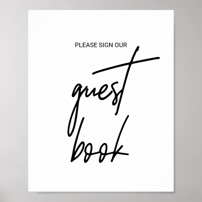 Whimsical Calligraphy Guest Book Sign (Front)