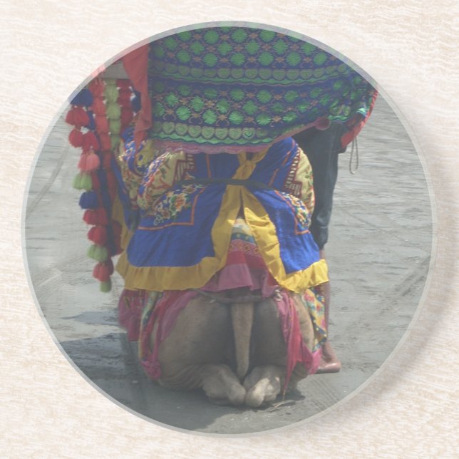 Whimsical Camel Art Print/Graphic Coaster (Front)