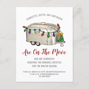 Whimsical Camper Seasonal Moving Announcement Postcard