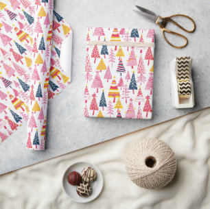 Whimsical Candy-Coated Christmas Tree Pattern Wrapping Paper