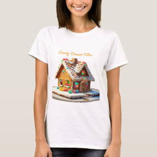 Whimsical Candy Dream Villa   Festive Gingerbread  T-Shirt