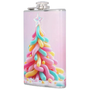 Whimsical Candy Tree Hip Flask