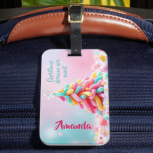 Whimsical Candy Tree Luggage Tag