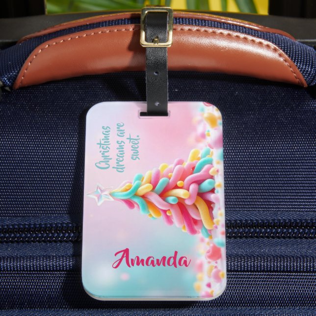 Whimsical Candy Tree Luggage Tag (Front Insitu 2)