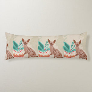 Whimsical Canid with Cake – Elegant Body Pillow