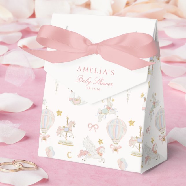 Whimsical Carousel Baby Shower Favour Box (Wedding)