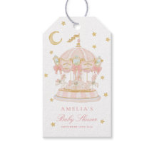 Whimsical Carousel Baby Shower Favour Tag