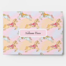 Whimsical Carousel Birthday Envelope 