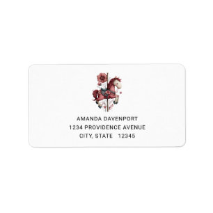 Whimsical Carousel Horse Image Address Label