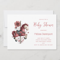 Whimsical Carousel Horse Image Baby Shower