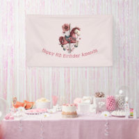 Whimsical Carousel Horse Image Birthday