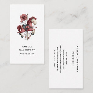 Whimsical Carousel Horse Image Business Card