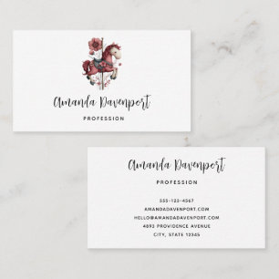 Whimsical Carousel Horse Image Business Card