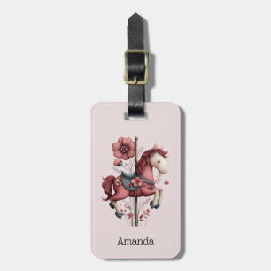 Whimsical Carousel Horse Image Luggage Tag