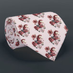 Whimsical Carousel Horse Image Pattern Tie<br><div class="desc">A tie with a cute retro style carousel horse. Drawn in Pretty pink colors with fancy flowers.</div>
