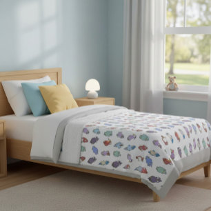 Whimsical Cartoon Birds Throw Blanket