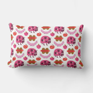 Whimsical Cartoon Bugs And Fruits Pattern Lumbar Cushion