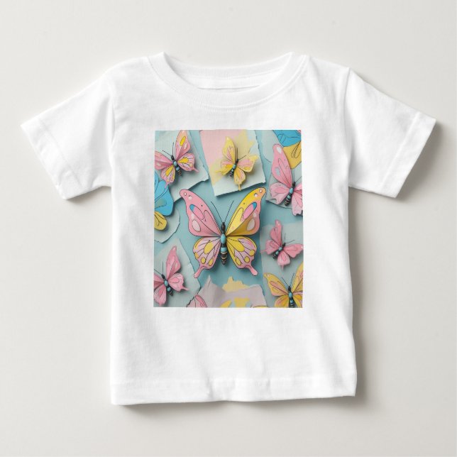 🦋 Whimsical Cartoon Butterfly T-Shirt – Cute Natu (Front)