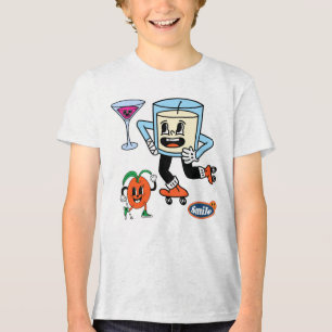 Whimsical Cartoon Characters Illustration Tri-Blend Shirt