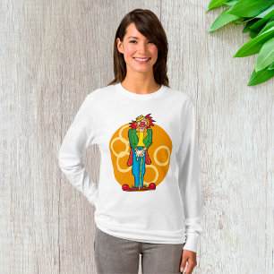 Whimsical Cartoon Clown with Bright Colors T-Shirt