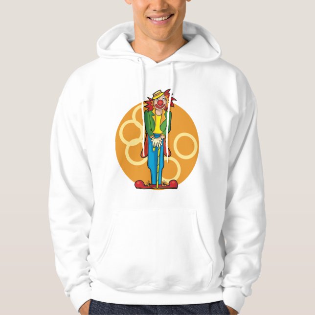 Whimsical Cartoon Clown with Bright Colours Hoodie (Front)