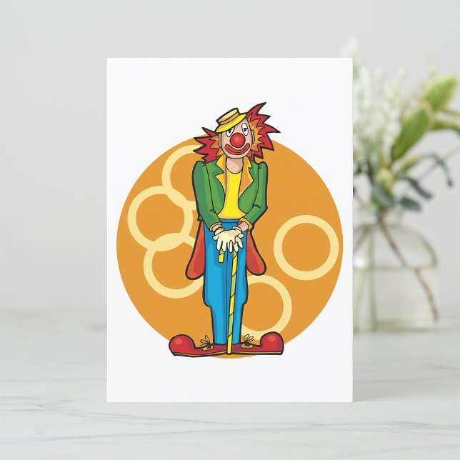 Whimsical Cartoon Clown with Bright Colours Invitation (Creator Uploaded)