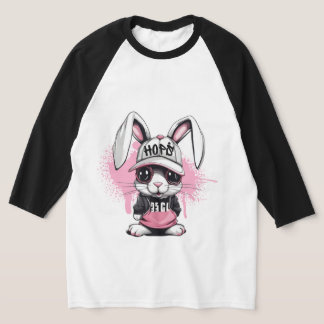 Whimsical Cartoon Hip Hop Bunny T-Shirt