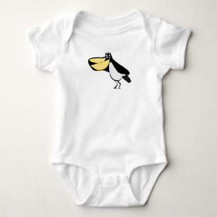 Whimsical Cartoon Pelican Illustration Baby Bodysu Bodysuit