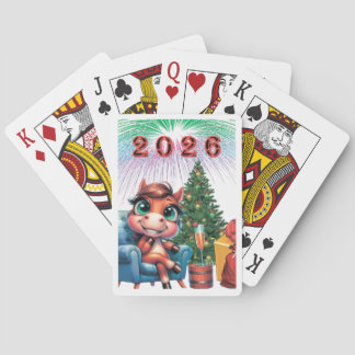 Whimsical Cartoon Pony – 2026 Holiday Celebration Playing Cards