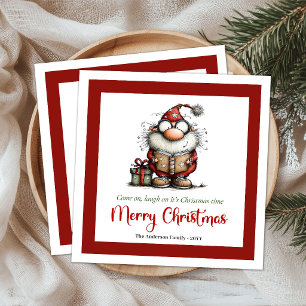 Whimsical Cartoon Santa Claus Funny Napkins