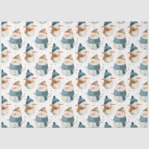 Whimsical cartoon snowmen tissue paper