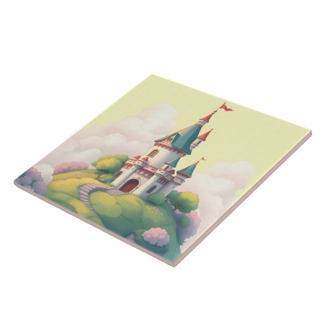 Whimsical castle with green garden tile (Side)