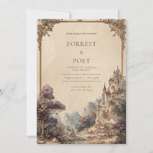Whimsical Castle Woodland Wedding  Invitation