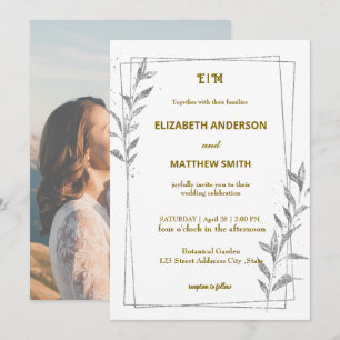 whimsical casual overlay photo romantic wedding invitation