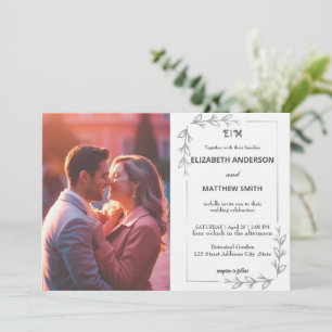 whimsical casual overlay photo romantic wedding invitation