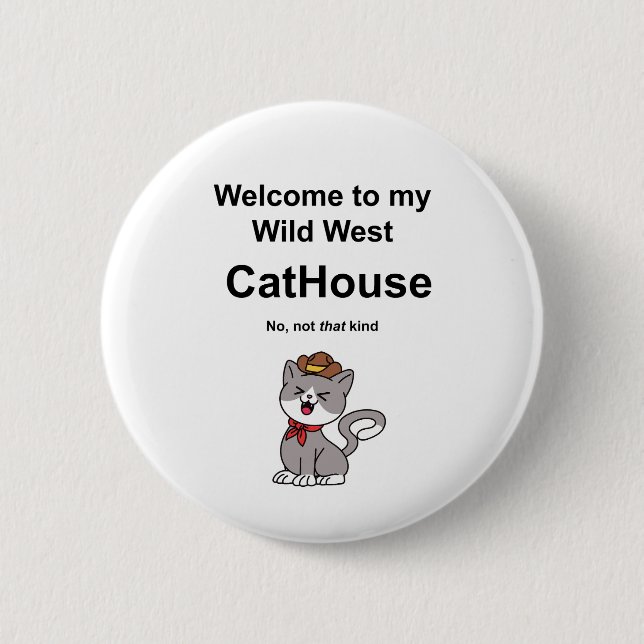 Whimsical Cat 6 Cm Round Badge (Front)