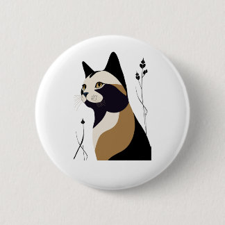 Whimsical Cat 6 Cm Round Badge