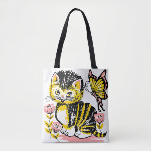 Whimsical Cat Art Tote – Stylish and Functional Bag