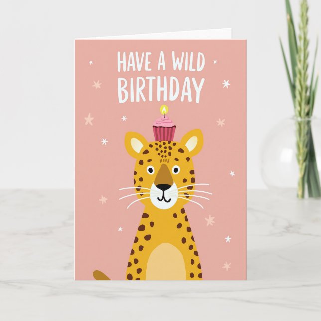 Whimsical Cat Birthday Card (Front)